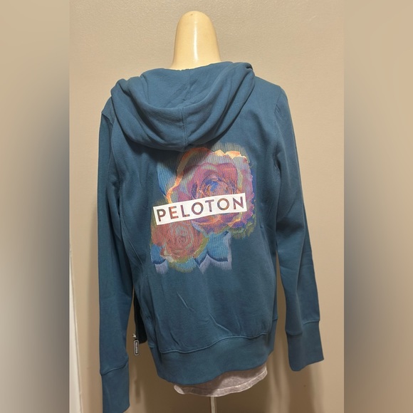 Peloton Hoodie Zip Digi Bloom Lightweight Sweatshirt - Picture 3 of 4